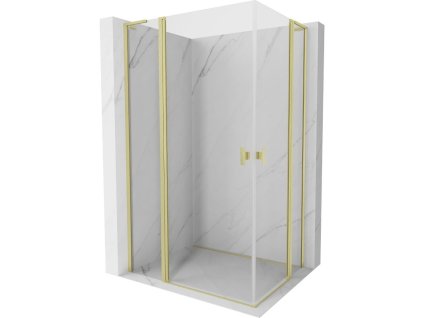 Mexen Mist L Duo sklápací sprchový kút 95 x 90 cm, transparentný, brúsené zlato - 8A4L-095-090-55-00