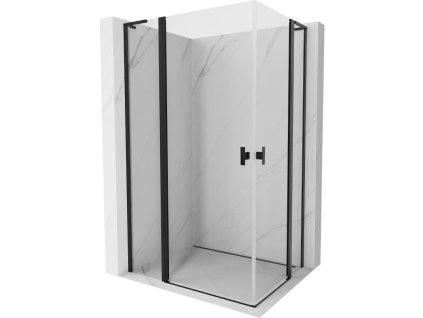 Mexen Mist L Duo výklopný sprchový kút 120 x 110 cm, priehľadný, čierny - 8A4L-120-110-70-00