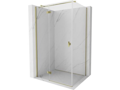 Mexen Mist-H T sklápací sprchový kút ľavý 75 x 95 cm, transparentný, zlatý - 8A5T-075-095-50-00-L