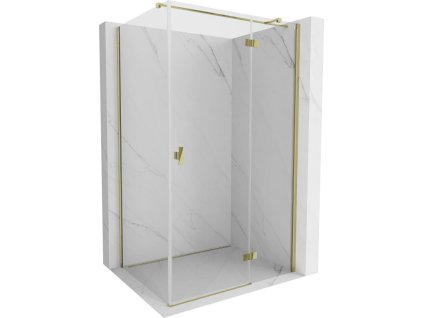 Mexen Mist-H T sklopný sprchový kút pravý 110 x 80 cm, transparentný, zlatý - 8A5T-110-080-50-00-P