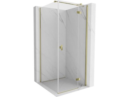 Mexen Mist-H T sklopný pravý sprchový kút 95 x 95 cm, transparentný, zlatý - 8A5T-095-095-50-00-P