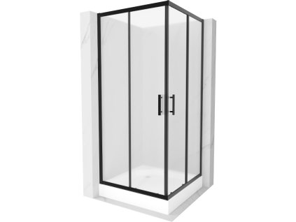 Mexen Rio štvorcový sprchový kút 90 x 90 cm, matný, čierny + Rio sprchová vanička, biela - 860-090-090-70-30-4510