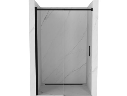 Mexen Omega sprchové dvere posuvné 110 cm, priehľadné sklo, čierne - 825-110-000-70-00