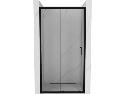 Mexen Apia sprchové dvere posuvné 140 cm, priehľadné sklo, čierne - 845-140-000-70-00