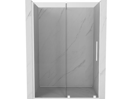 Posuvné sprchové dvere Mexen Velar 140 cm, transparentné, biele - 871-140-000-01-20