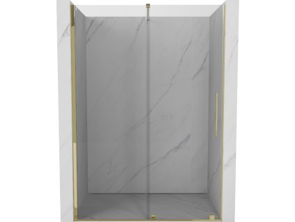 Posuvné sprchové dvere Mexen Velar 140 cm, transparentné, zlaté - 871-140-000-01-50
