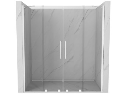 Posuvné sprchové dvere Mexen Velar Duo 170 cm, transparentné, biele - 871-170-000-02-20
