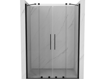 Posuvné sprchové dvere Mexen Velar Duo 150 cm, transparentné, čierne - 871-150-000-02-70