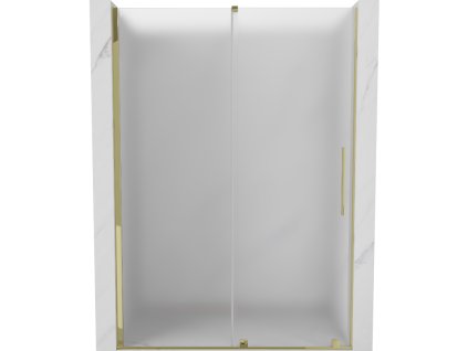 Posuvné sprchové dvere Mexen Velar 130 cm, matné, zlaté - 871-130-000-31-50