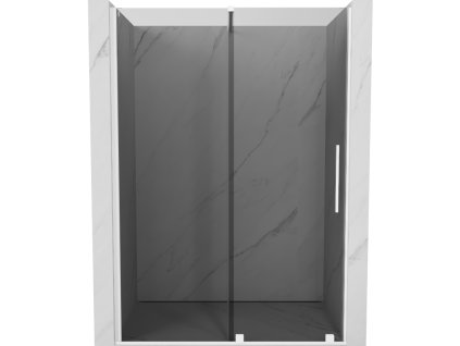 Posuvné sprchové dvere Mexen Velar 130 cm, grafit, biela - 871-130-000-41-20