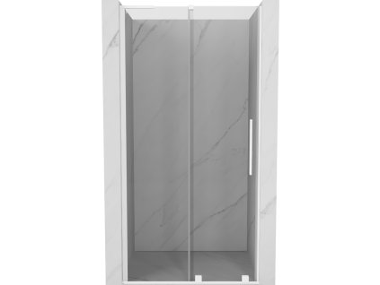 Posuvné sprchové dvere Mexen Velar L 110 cm, transparentné, biele - 871-110-003-01-20