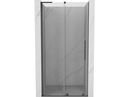 Posuvné sprchové dvere Mexen Velar L 120 cm, priehľadné, pištoľovo šedé, kartáčované - 871-120-003-01-66
