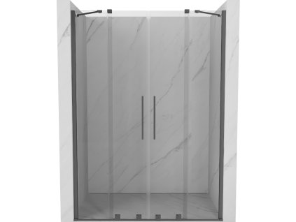 Posuvné sprchové dvere Mexen Velar Duo 140 cm, transparentné, pištoľový kov - 871-140-000-02-95