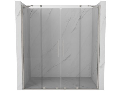 Posuvné sprchové dvere Mexen Velar Duo 170 cm, transparentné, brúsený nikel - 871-170-000-02-97