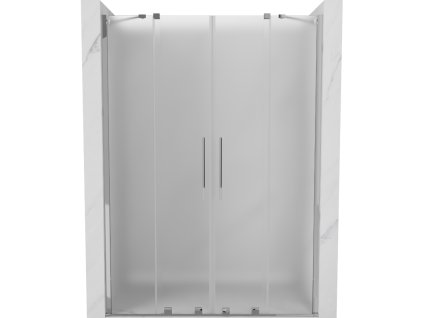 Posuvné sprchové dvere Mexen Velar Duo 140 cm, matné, chróm - 871-140-000-32-01