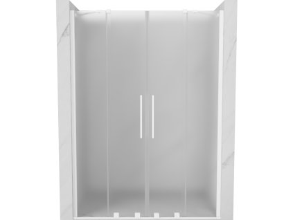 Posuvné sprchové dvere Mexen Velar Duo 140 cm, matné, biele - 871-140-000-32-20