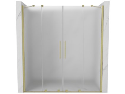 Posuvné sprchové dvere Mexen Velar Duo 180 cm, matné, brúsené zlaté - 871-180-000-32-55