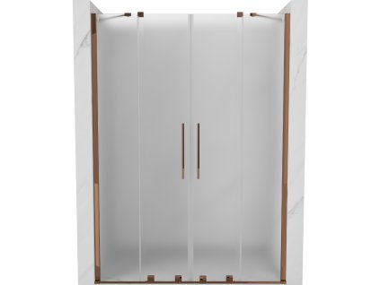 Posuvné sprchové dvere Mexen Velar Duo 140 cm, matné, ružové zlato - 871-140-000-32-60