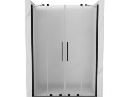 Posuvné sprchové dvere Mexen Velar Duo 140 cm, matné, čierne - 871-140-000-32-70