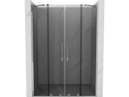 Posuvné sprchové dvere Mexen Velar Duo 150 cm, grafit, chróm - 871-150-000-42-01
