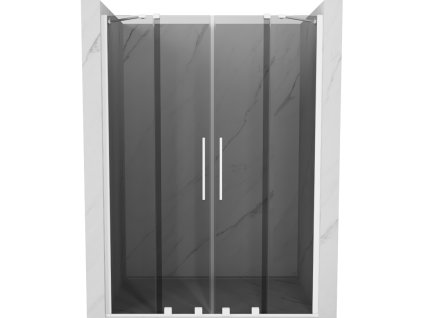 Posuvné sprchové dvere Mexen Velar Duo 150 cm, grafit, biela - 871-150-000-42-20