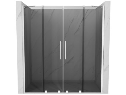 Posuvné sprchové dvere Mexen Velar Duo 200 cm, grafit, biela - 871-200-000-42-20
