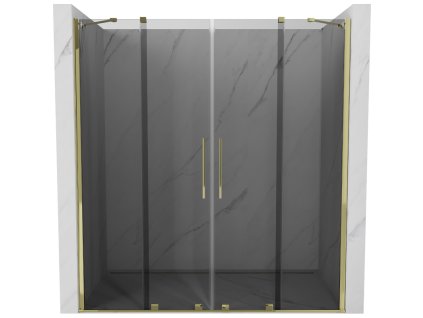 Posuvné sprchové dvere Mexen Velar Duo 170 cm, grafit, zlatá - 871-170-000-42-50