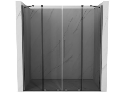 Posuvné sprchové dvere Mexen Velar Duo 170 cm, grafit, pištoľový kov - 871-170-000-42-95