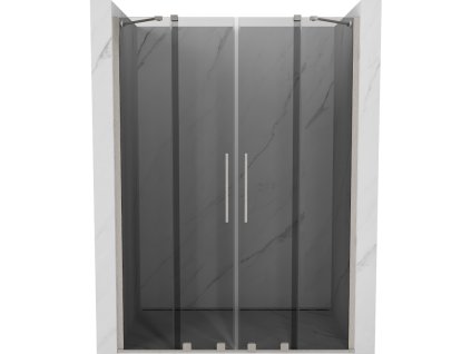 Posuvné sprchové dvere Mexen Velar Duo 140 cm, grafit, brúsený nikel - 871-140-000-42-97