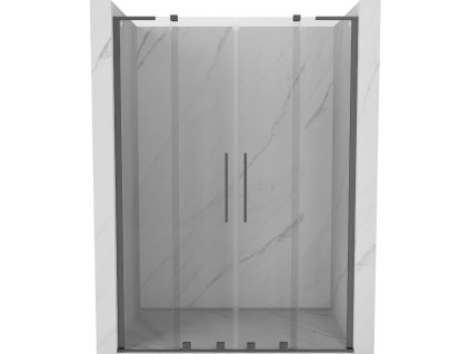 Posuvné sprchové dvere Mexen Velar L Duo 140 cm, transparentné, pištoľový kov - 871-140-003-02-95