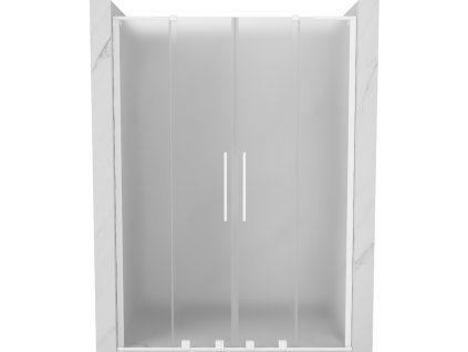 Posuvné sprchové dvere Mexen Velar L Duo 150 cm, matné, biele - 871-150-003-32-20
