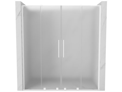 Posuvné sprchové dvere Mexen Velar L Duo 170 cm, matné, biele - 871-170-003-32-20
