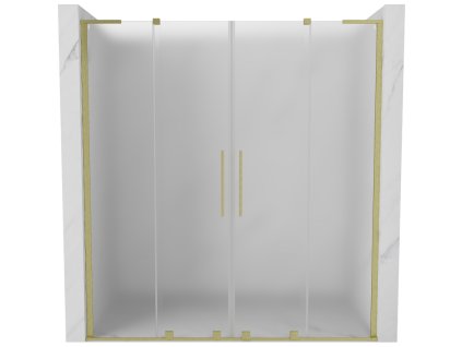 Posuvné sprchové dvere Mexen Velar L Duo 170 cm, matné, brúsené zlaté - 871-170-003-32-55