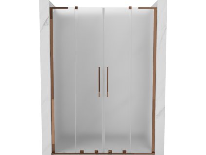 Posuvné sprchové dvere Mexen Velar L Duo 160 cm, matné, ružové zlato - 871-160-003-32-60