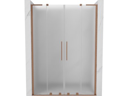 Posuvné sprchové dvere Mexen Velar L Duo 140 cm, matné, brúsená meď - 871-140-003-32-65