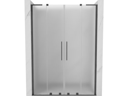 Posuvné sprchové dvere Mexen Velar L Duo 160 cm, matné, pištoľovo šedé, kartáčované - 871-160-003-32-66