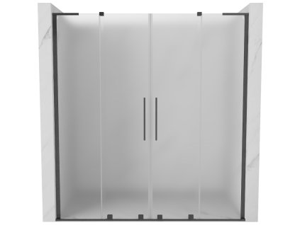 Posuvné sprchové dvere Mexen Velar L Duo 170 cm, matné, pištoľovo šedé, kartáčované - 871-170-003-32-66