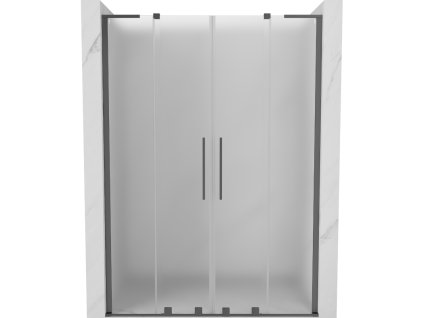 Posuvné sprchové dvere Mexen Velar L Duo 140 cm, matné, gun metal - 871-140-003-32-95
