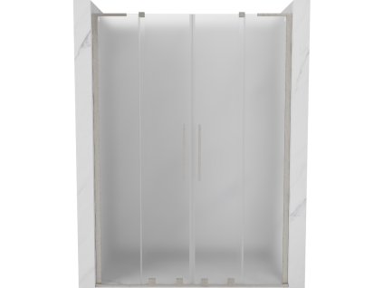 Posuvné sprchové dvere Mexen Velar L Duo 160 cm, matné, brúsený nikel - 871-160-003-32-97