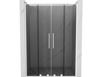 Posuvné sprchové dvere Mexen Velar L Duo 150 cm, grafit, biela - 871-150-003-42-20