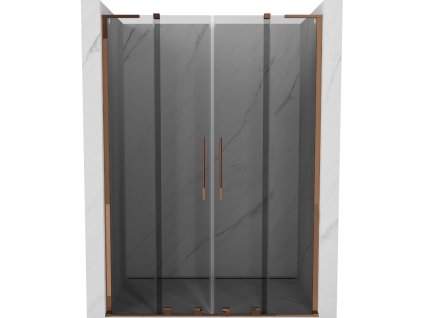 Posuvné sprchové dvere Mexen Velar L Duo 150 cm, grafit, ružové zlato - 871-150-003-42-60