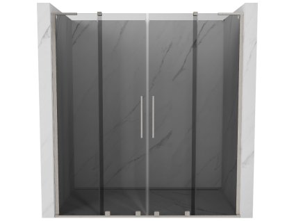 Posuvné sprchové dvere Mexen Velar L Duo 170 cm, grafit, brúsený nikel - 871-170-003-42-97