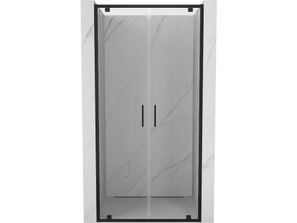 Dvojité výklopné sprchové dvere Mexen Exo 90 cm, transparentné, čierne - 8182-090-000-70-00