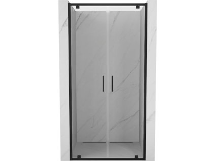 Dvojité výklopné sprchové dvere Mexen Exo 100 cm, transparentné, čierne - 8182-100-000-70-00