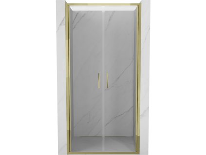 Mexen Exo výklopné dvojité sprchové dvere 100 cm, transparentné, zlaté - 814-100-000-50-00