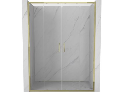 Dvojité posuvné sprchové dvere Mexen Exo 140 cm, transparentné, zlaté - 8152-140-000-50-00