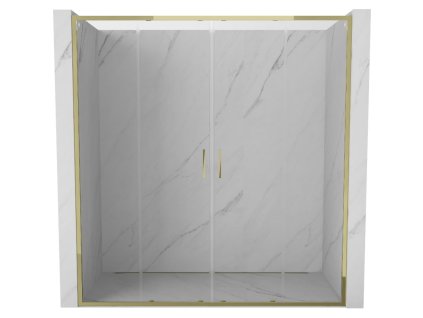 Posuvné dvojité sprchové dvere Mexen Exo 180 cm, transparentné, zlaté - 8152-180-000-50-00