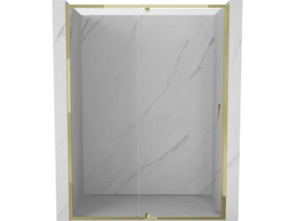 Mexen Exo výklopné sprchové dvere 140 cm, transparentné, zlaté - 819-140-000-50-00