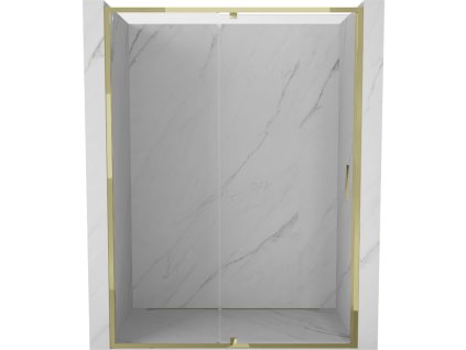 Mexen Exo výklopné sprchové dvere 150 cm, transparentné, zlaté - 819-150-000-50-00