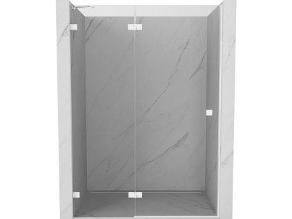 Mexen Lunar ľavé otočné sprchové dvere 135 cm, transparentné, biele - 834-135-000-20-00-L